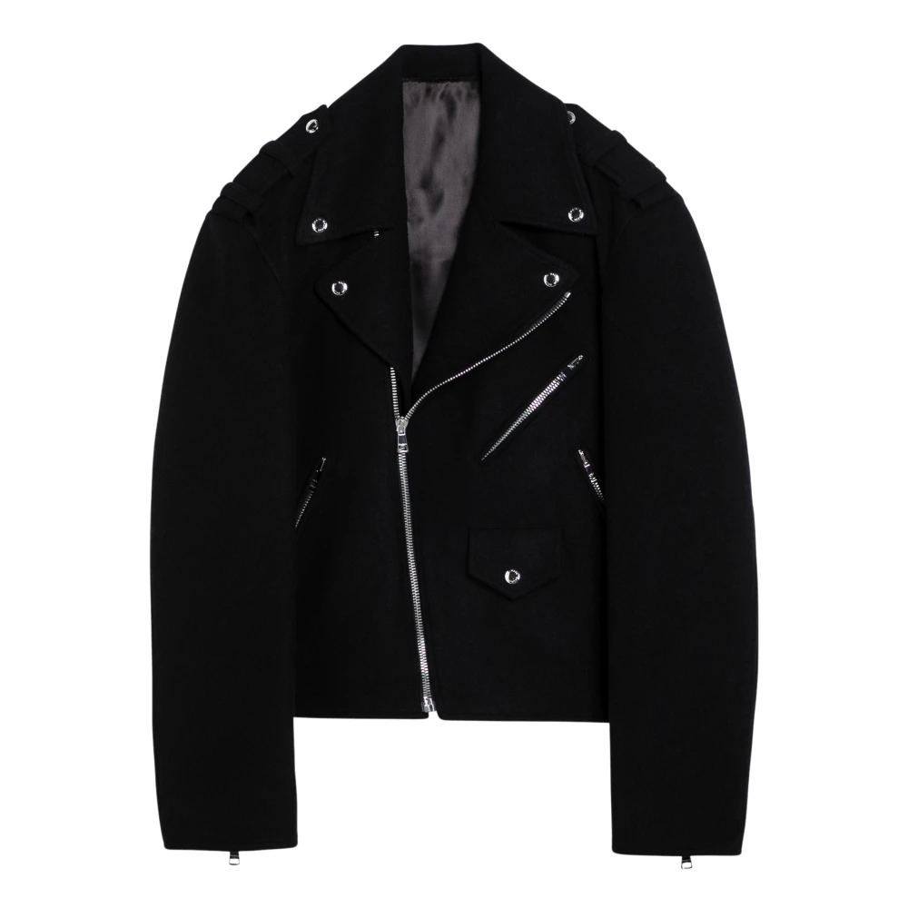 Balmain Biker Leren Jas Black Heren