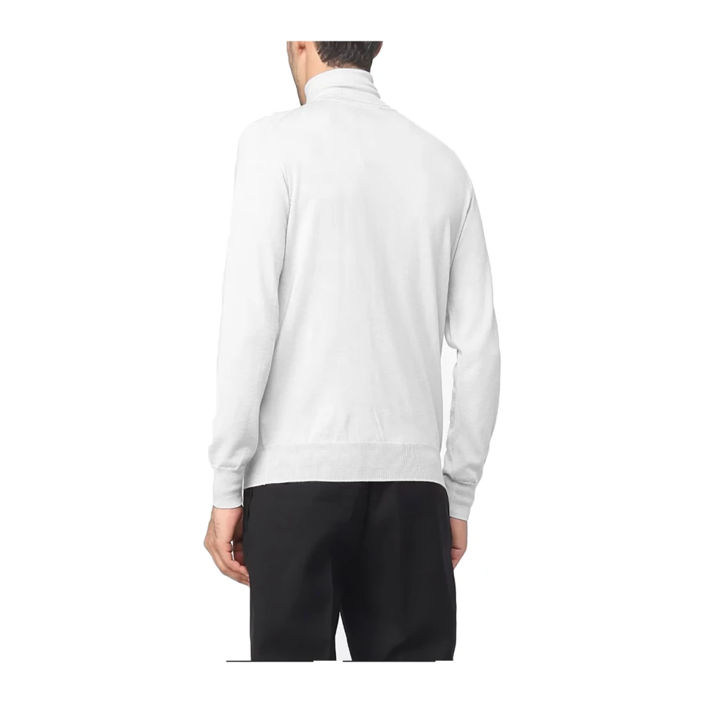 Paolo Pecora Witte Merinowol Coltrui Sweater White Heren
