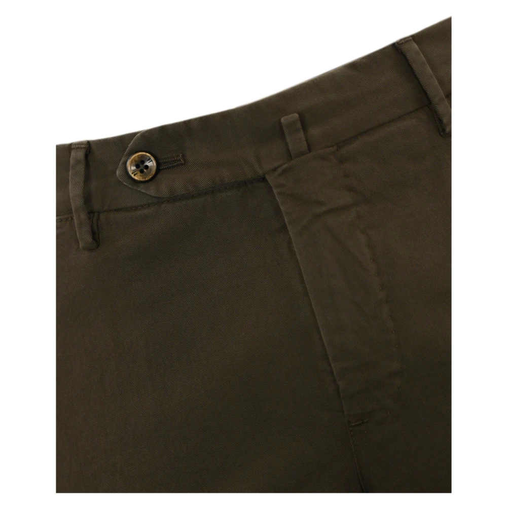 PT Torino Slim Fit Katoen Twill Broek Bruin Brown Heren