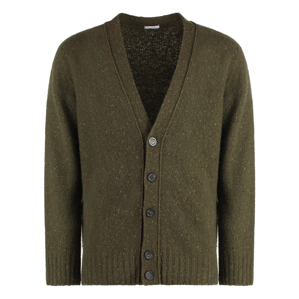 Malo Heather Effect Cashmere Cardigan Green, Herr