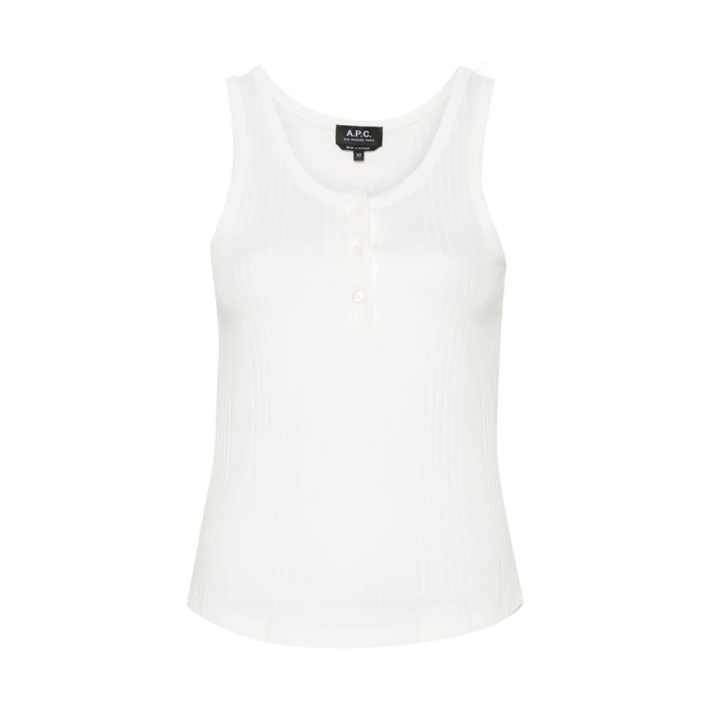 A.p.c. Crèmewitte Mouwloze T-shirt White Dames