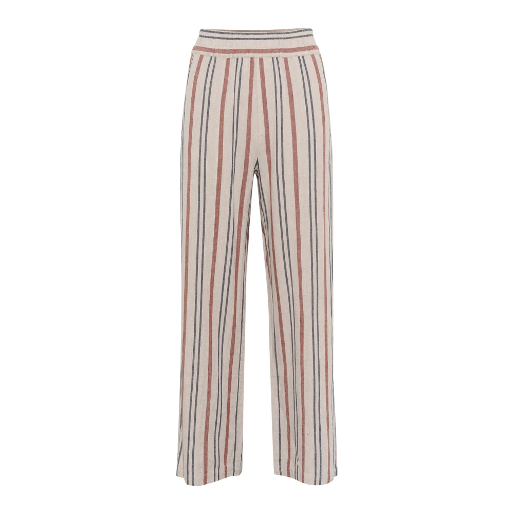 InWear Wijde Gestreepte Linnen Broek Multicolor Dames