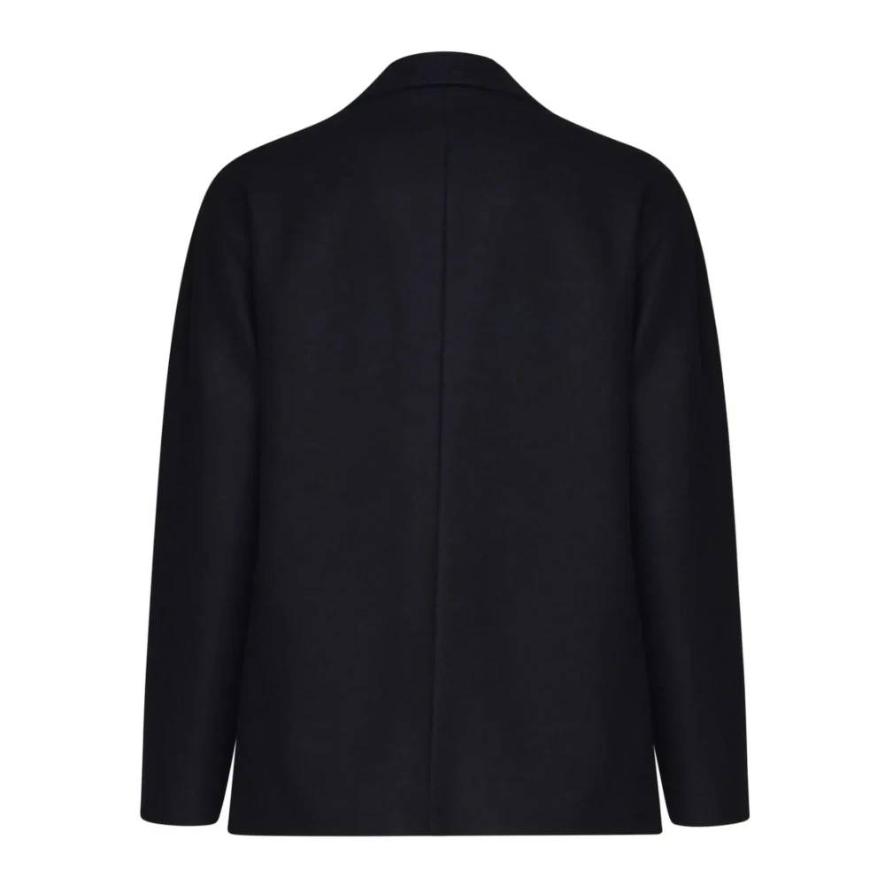 Hevo Zwarte militaire stijl wollen jas Black Heren