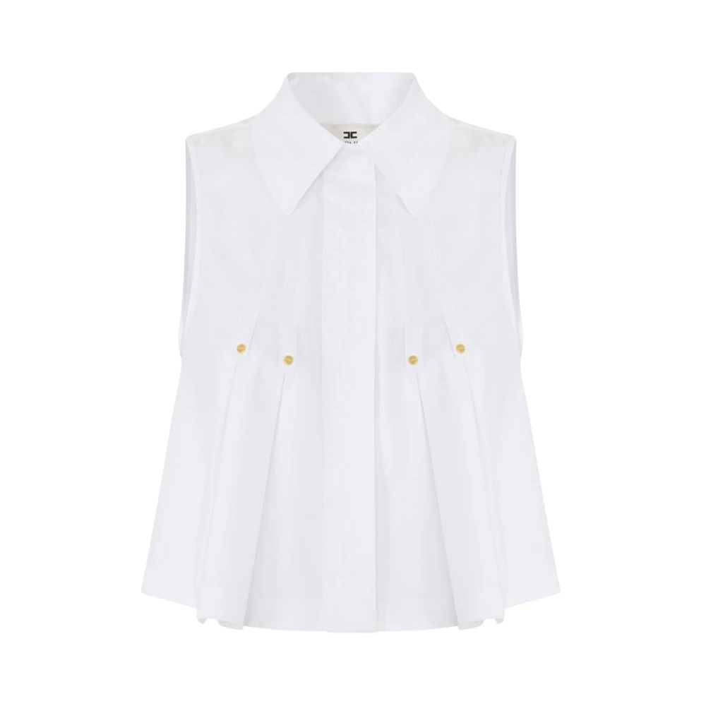 Elisabetta Franchi Women's White Camicia In Popeline Di Cotone