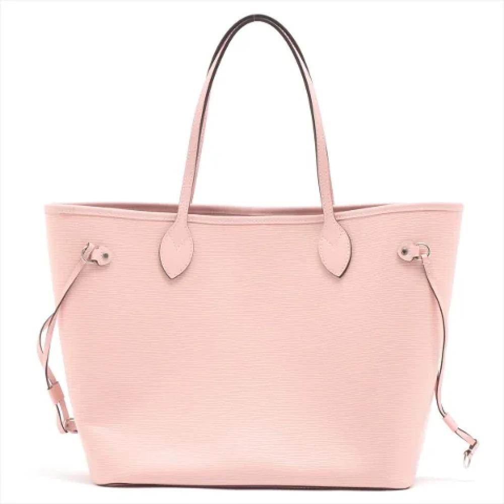 Louis Vuitton Vintage Elegante Roze Leren Neverfull MM Pink Dames