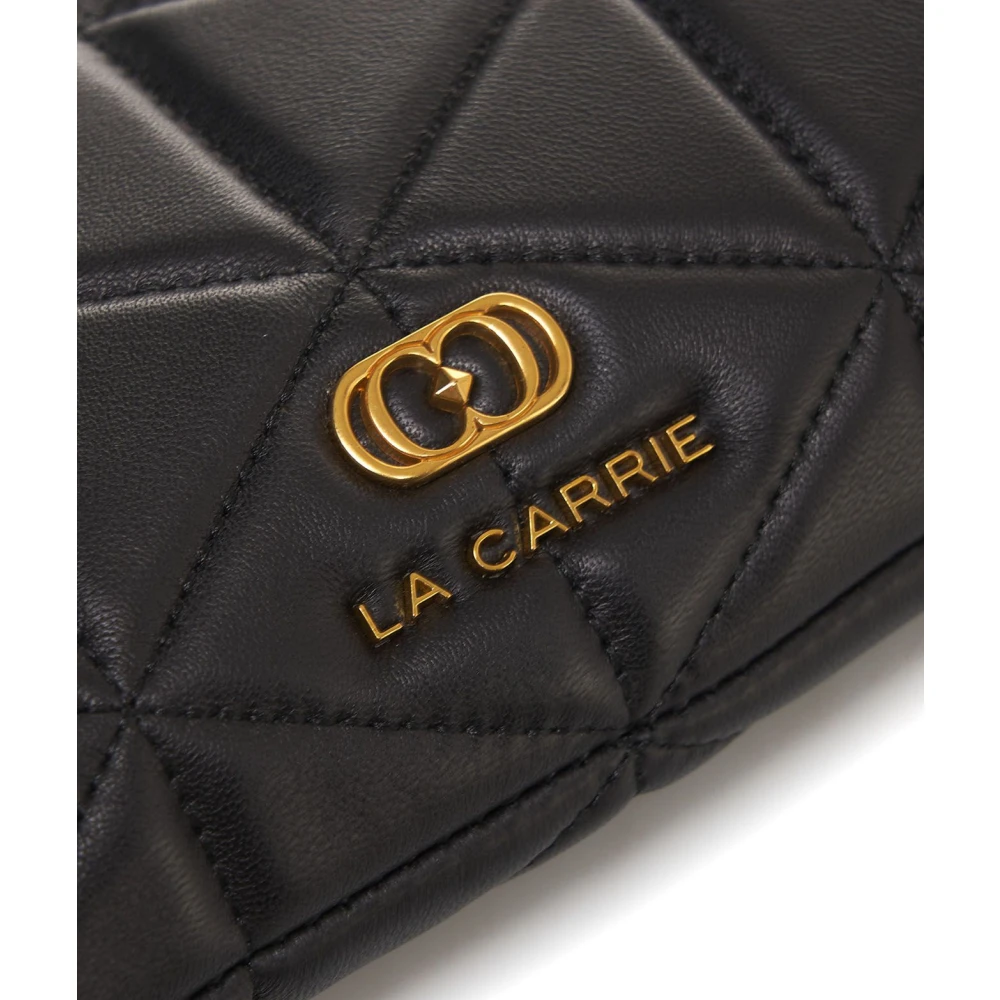 La Carrie Zwarte leren clutch Lea Black Dames