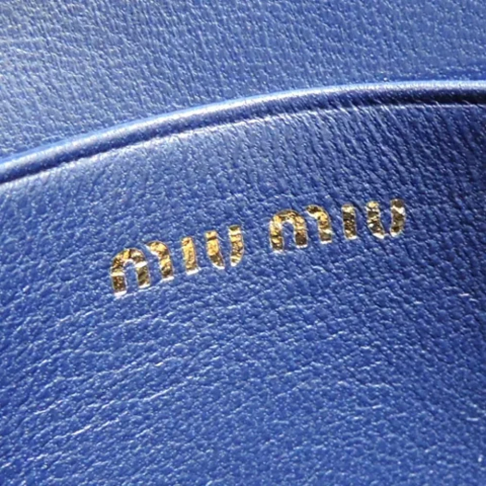 Miu Pre-owned Leather wallets Blue Dames