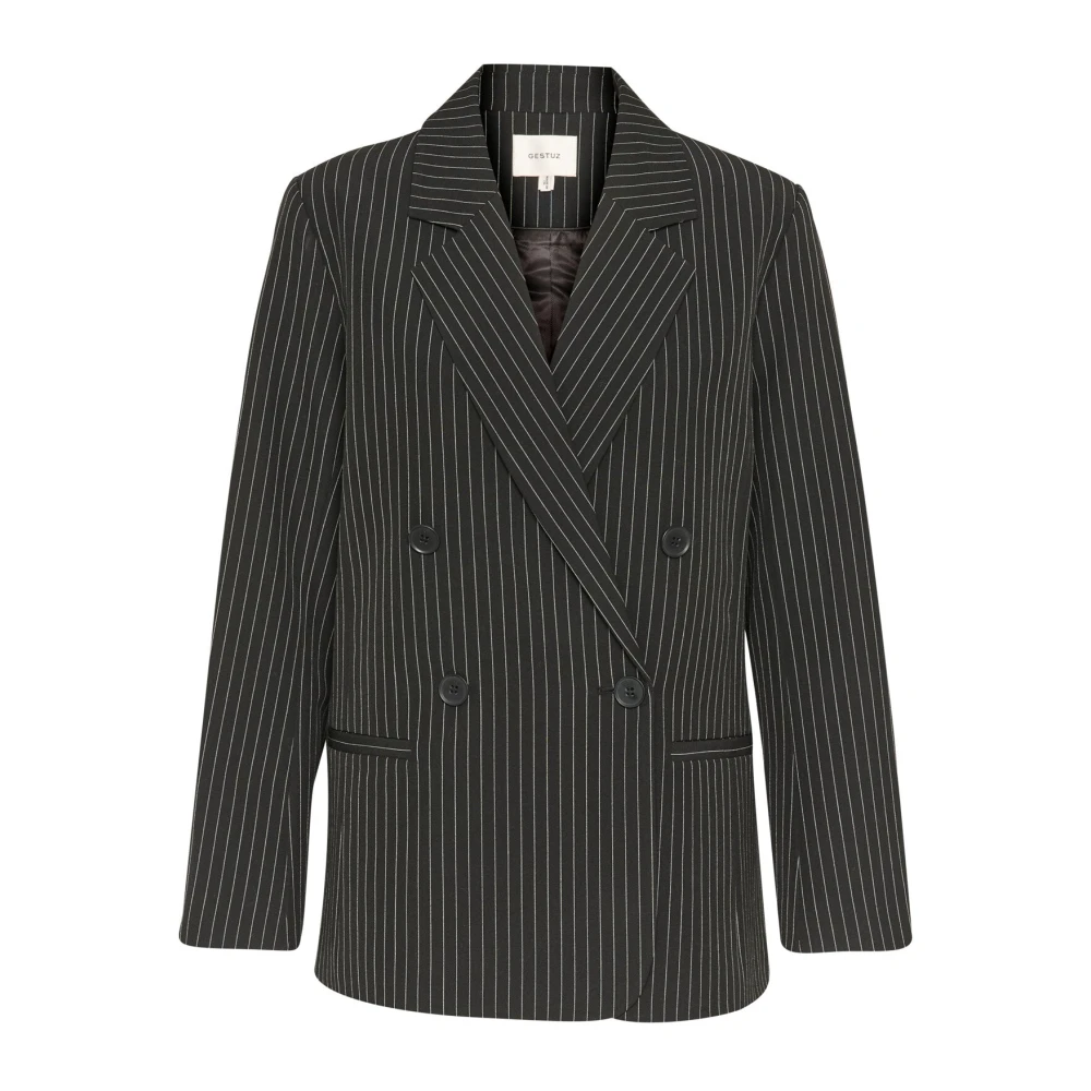 Gestuz Women's Black Pinstripe Blazer 2.0 - Blazers - L - Jackets
