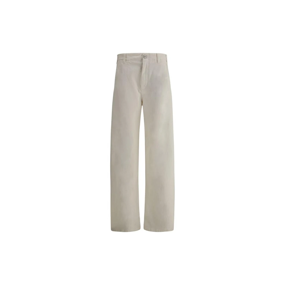 BRUNELLO CUCINELLI Stijlvolle gebogen been geverfde jeans met zakken Beige Dames