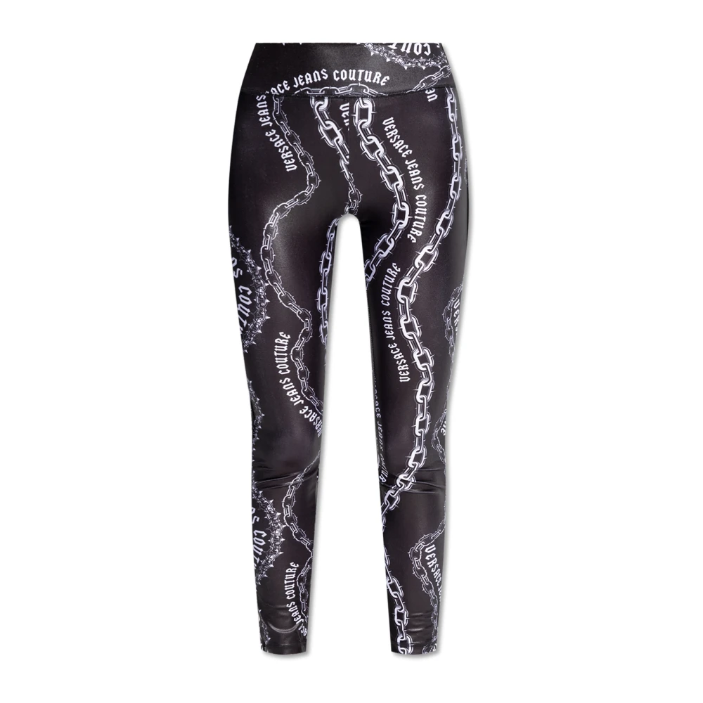 Versace Jeans Couture Mönstrade leggings av Black, Dam