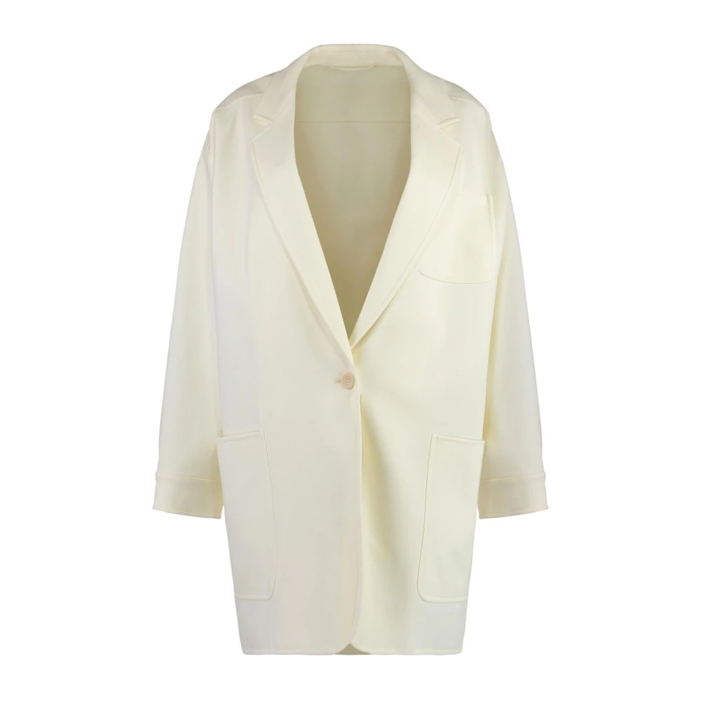 Max Mara Vrouw Wit Jassen Dames, S, Single-Breasted Blazer