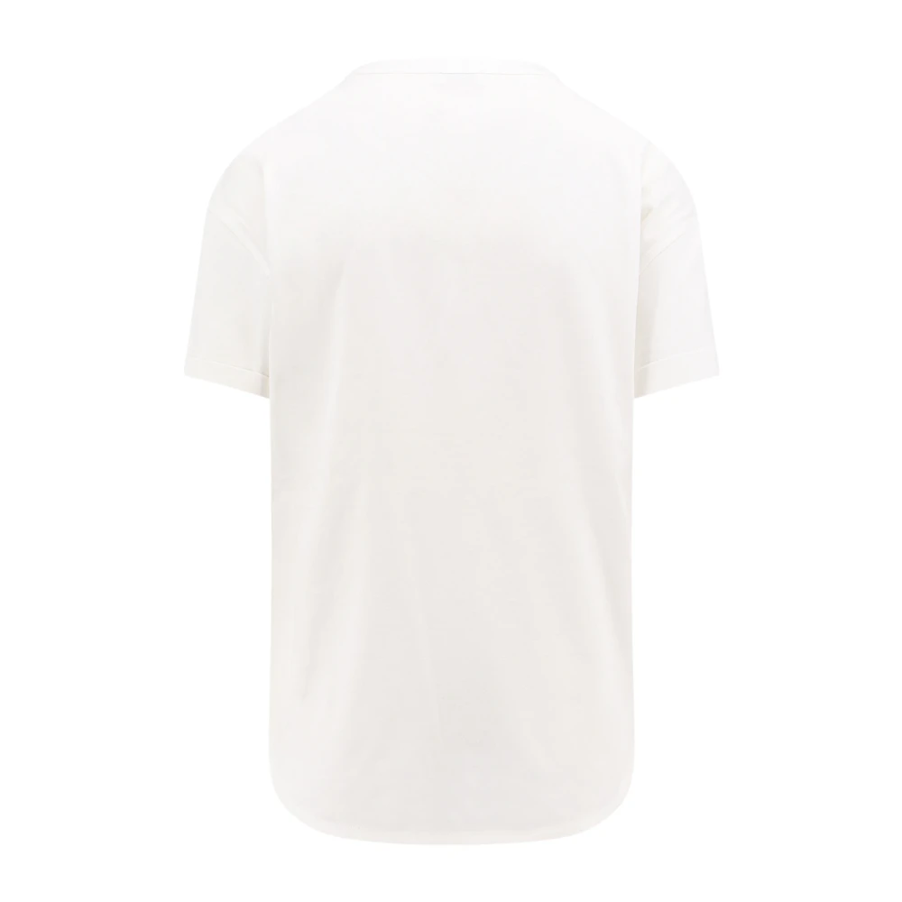 BRUNELLO CUCINELLI Iconisch Juweel Katoenen T-Shirt White Dames