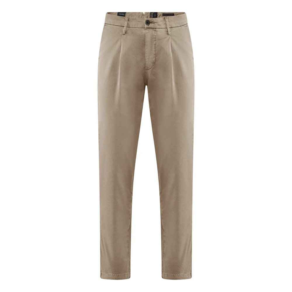 Bomboogie Uomo Beige - Pantaloni Tapered Fit In Gabardine Di Cotone - Trousers - W30