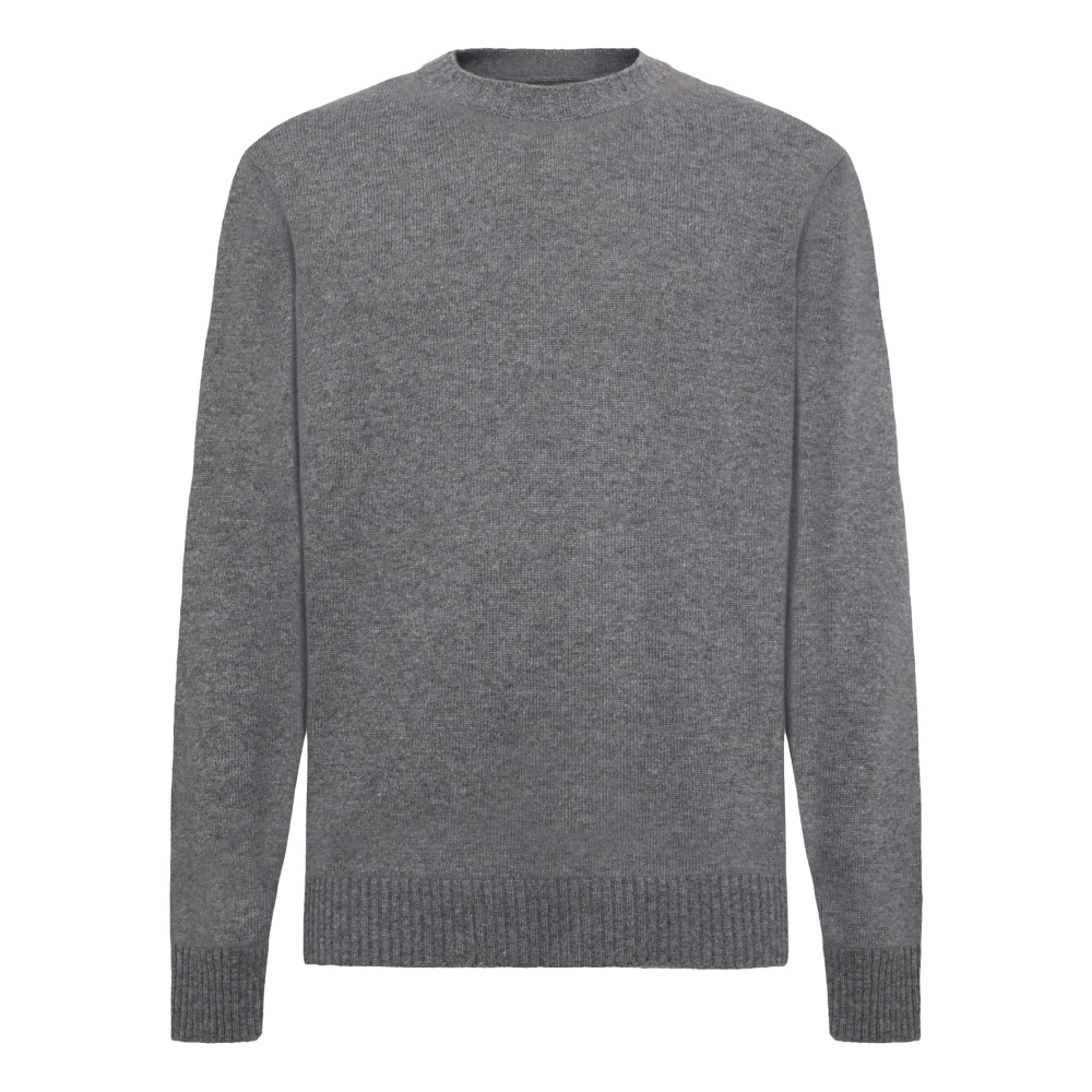 Boggi Milano Cashmere Blend Crew Neck Jumper Gray Heren