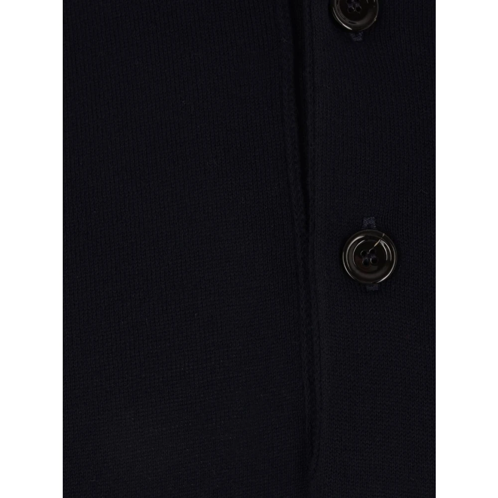 Lardini Blauw Katoenen Poloshirt Geribbelde Zoom Blue Heren