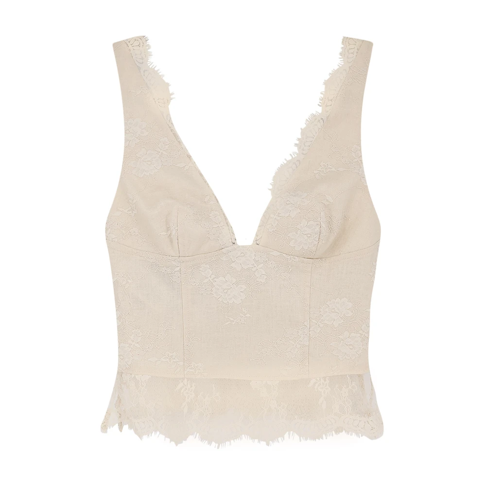 Pinko Women's Beige Janessa Linen Top