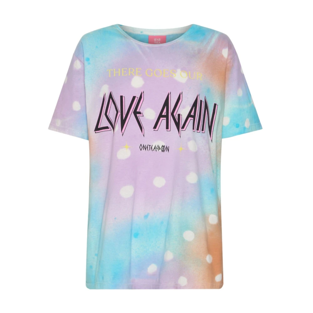 One Teaspoon Kleurrijke Tie Dye Love T-shirt Multicolor Dames