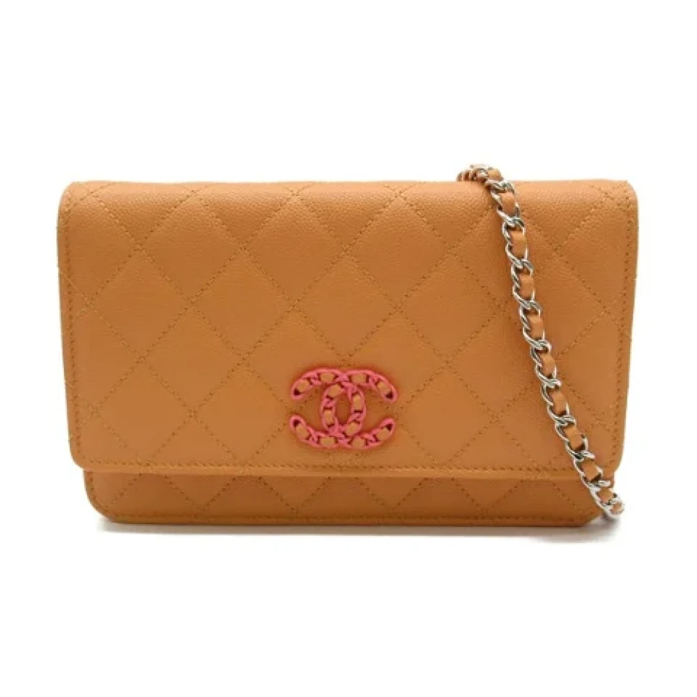 Chanel Vintage Pre-owned Leather crossbody-bags Orange Dames