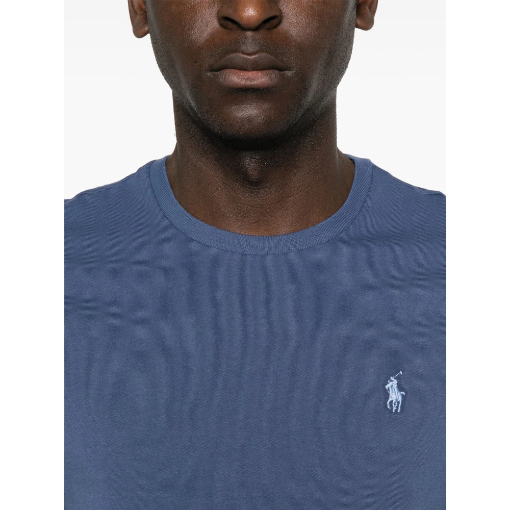 Polo Ralph Lauren Geborduurde Slim Fit Katoenen T-shirt Blue Heren
