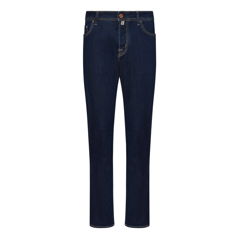 Jacob Cohën Blauwe Skinny Fit Jeans met Logo Borduursel Blue Heren