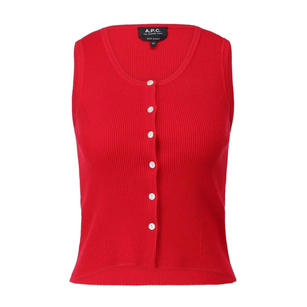 A.p.c. Geribbeld Top Red Dames