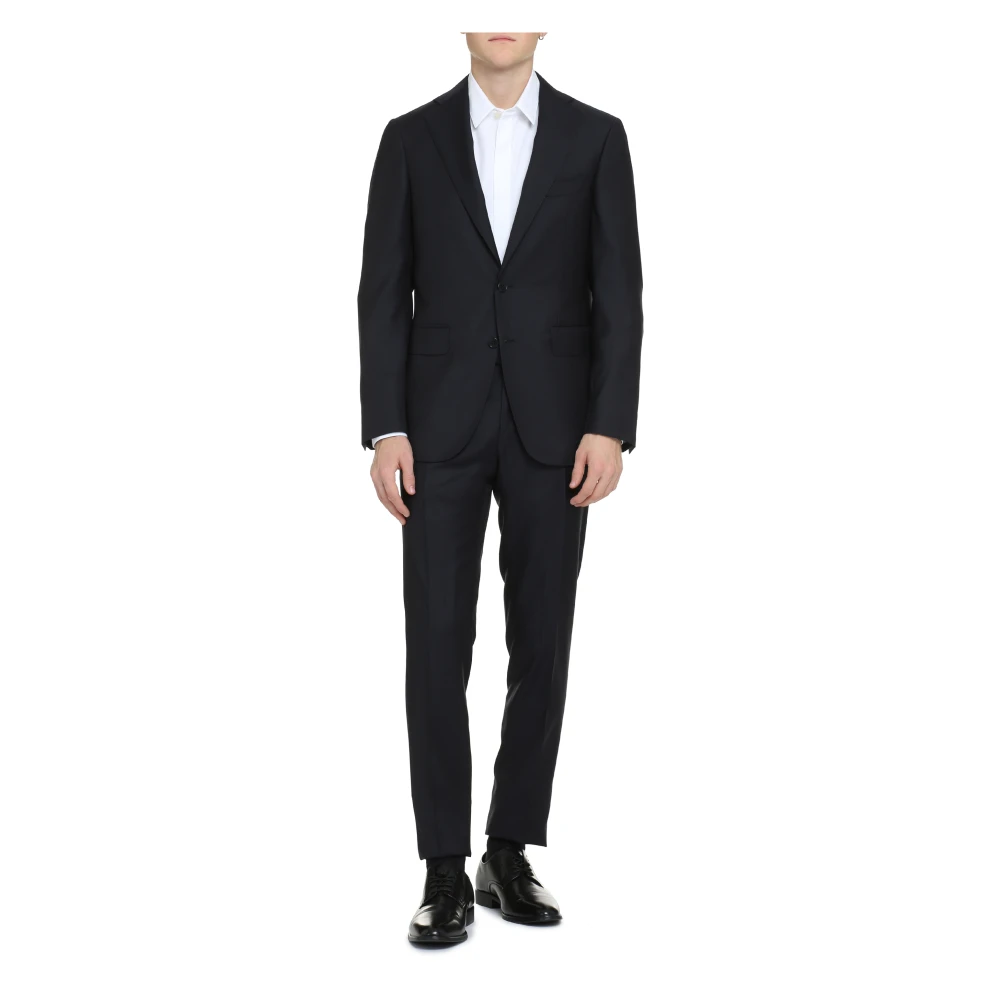 Canali Wollen tweedelig pak Blue Heren