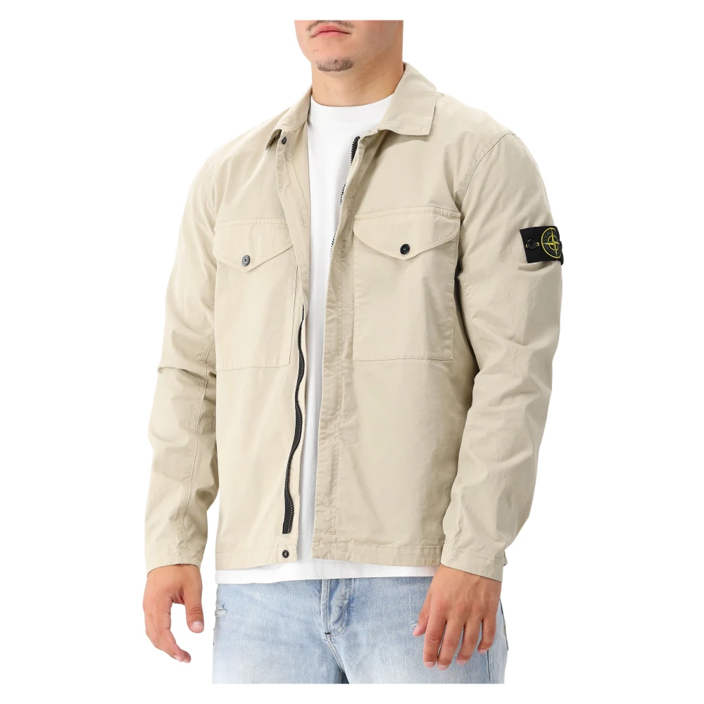 Stone Island Gips Overshirt Beige, Herr