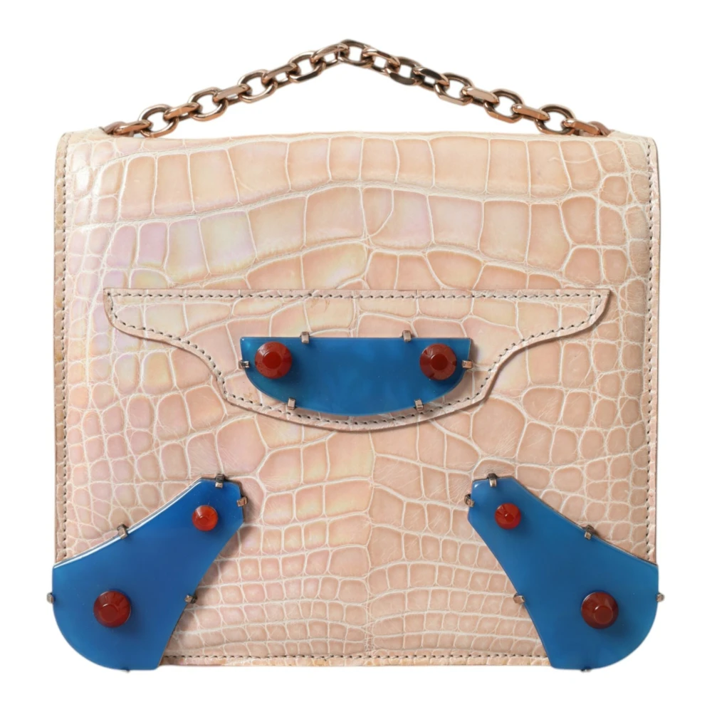 Balenciaga Elegant Mini Chain Beige Clutch Multicolor Dames