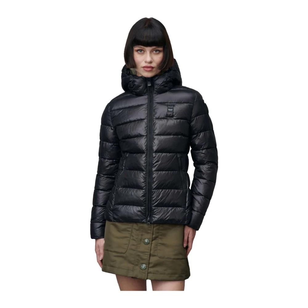 Blauer Nylonjas met stijlcode Black Dames
