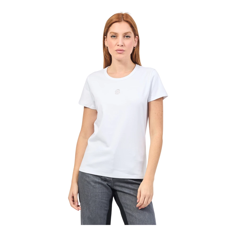 Hugo Boss Witte T-shirt met Double B-monogram White Dames