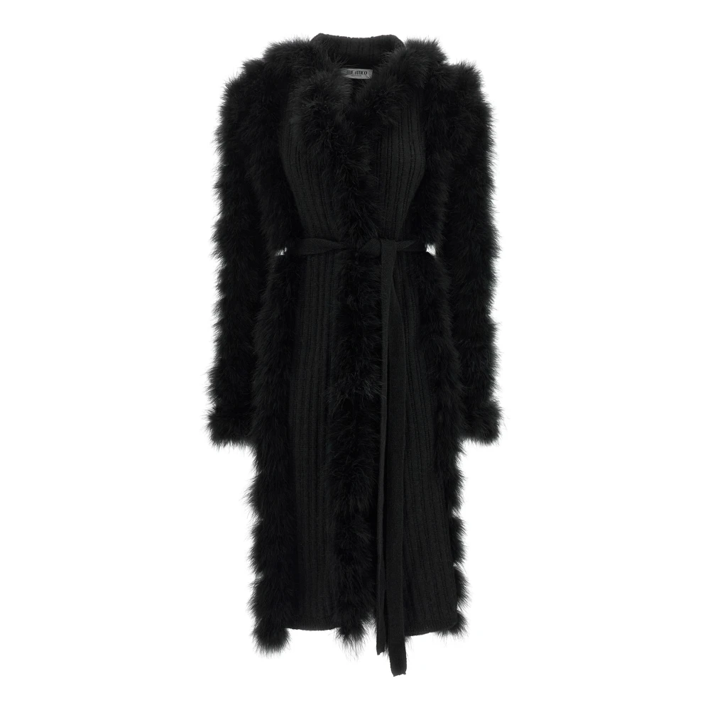 The Attico Black Faux Fur & Shearling Jackets, Female, S, Long Coat