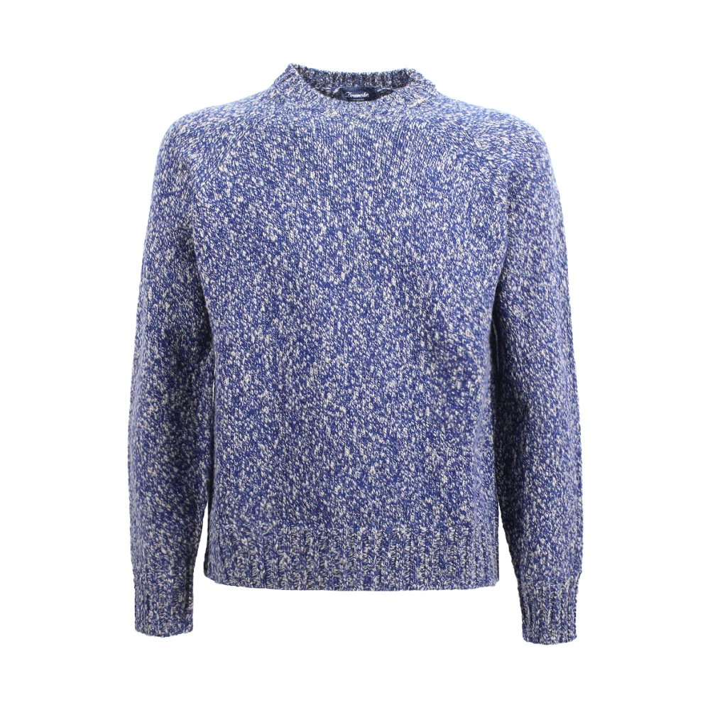 Drumohr Blauwe Wol Ronde Hals Trui Blue Heren