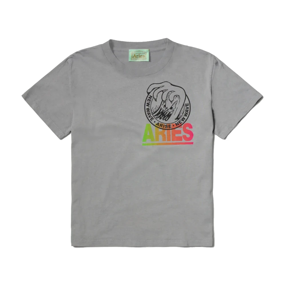 Aries Golfprint Katoenen T-shirt Gray Heren
