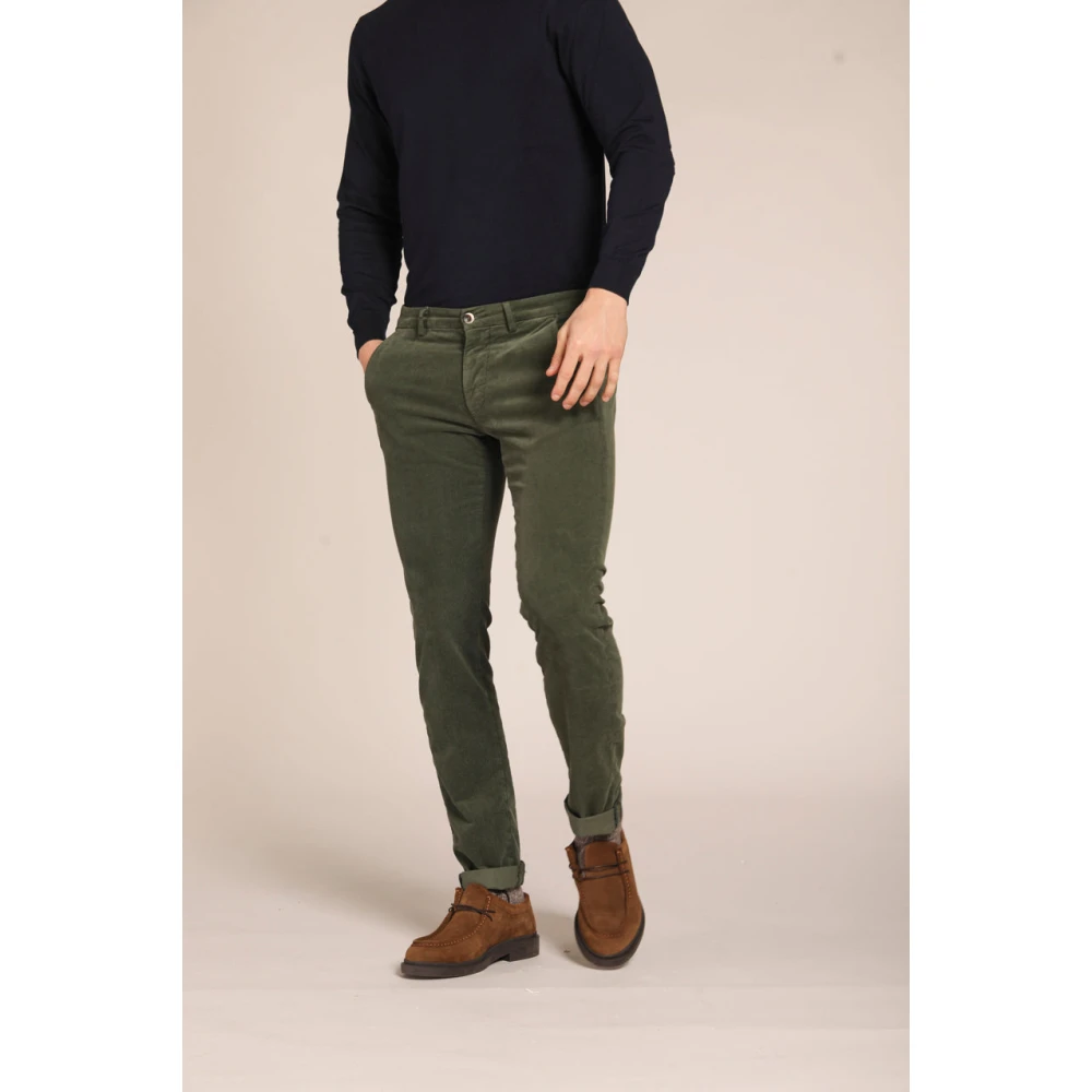 Mason's Fluwelen Chino Broek Slim Fit Groen Green Heren