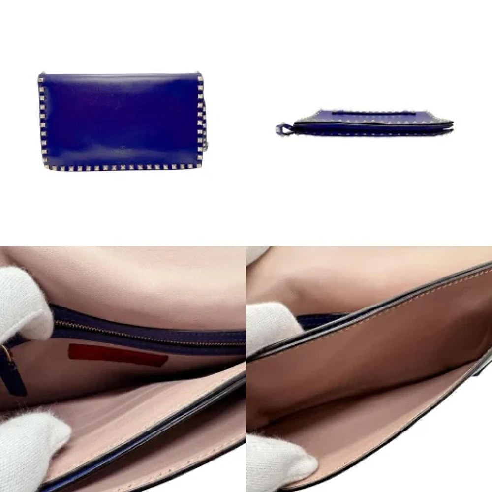 Valentino Vintage Pre-owned Leather clutches Blue Dames