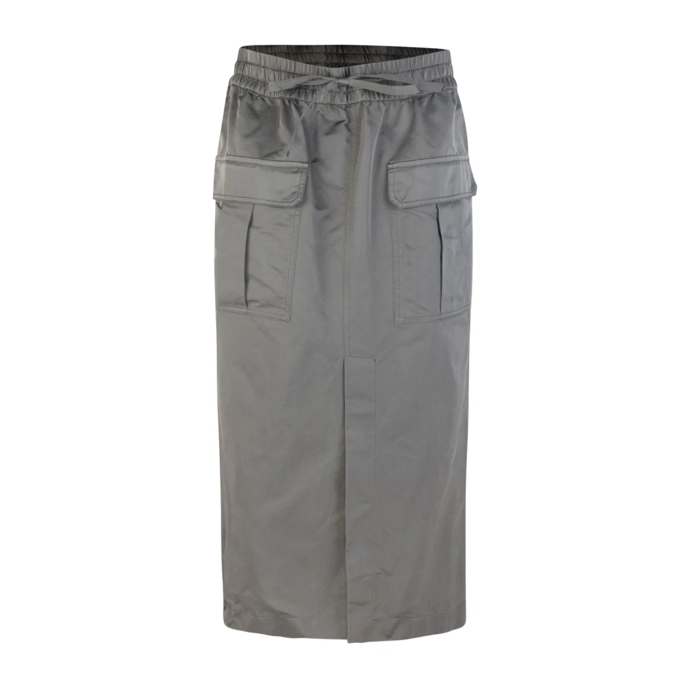 P.a.r.o.s.h. Cargo Rok met Elastische Taille en Voor Split Gray Dames