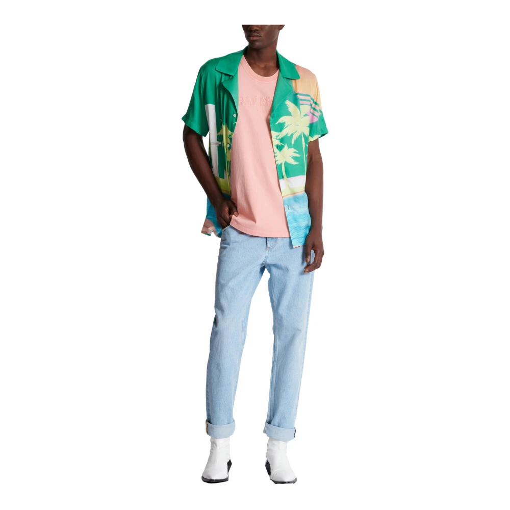 Balmain Tanktop met Vintage Bamain borduurwerk Pink Heren