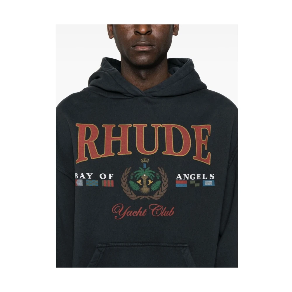 Rhude Zwarte hoodie met logo-opdruk aan de voorkant Black Heren