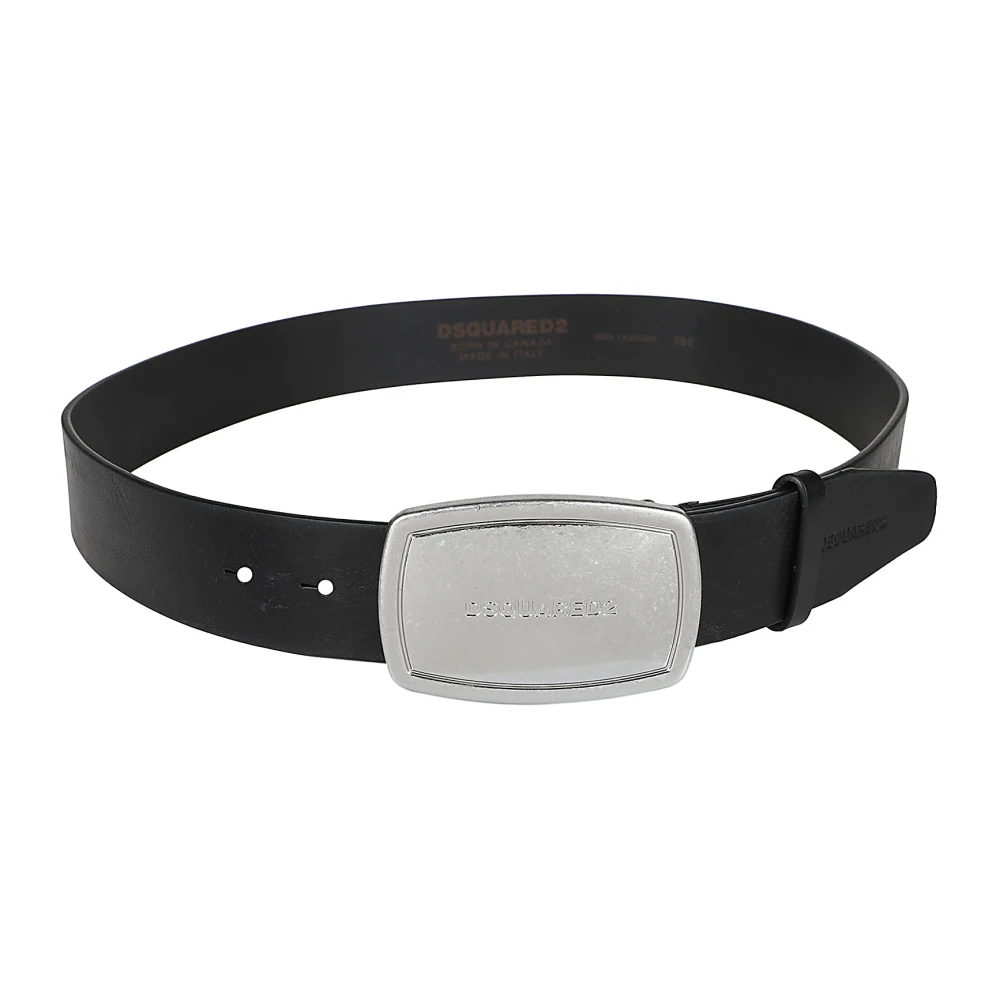 Dsquared2 Logo Plaque Riem Black Heren