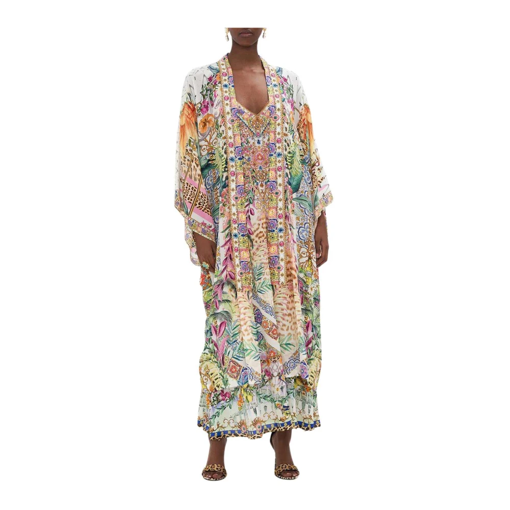 Camilla Neptunus Bloemen Kimono Laag met Kraag Multicolor Dames