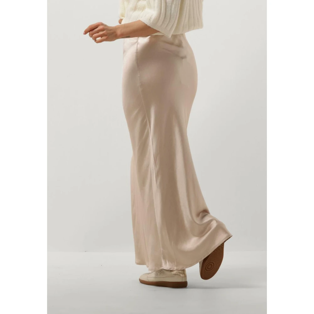 Notre-v Dames Rokken Satin Long Skirt Beige Dames