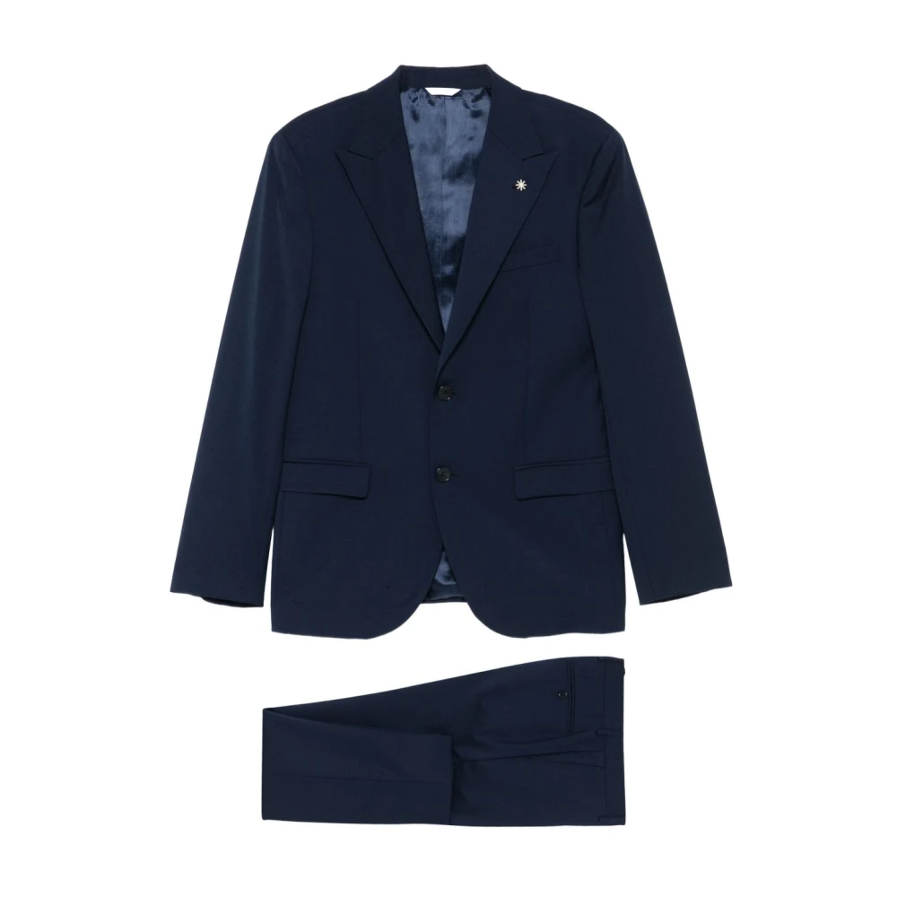 Manuel Ritz Men's Blue Single-Breasted Blazer