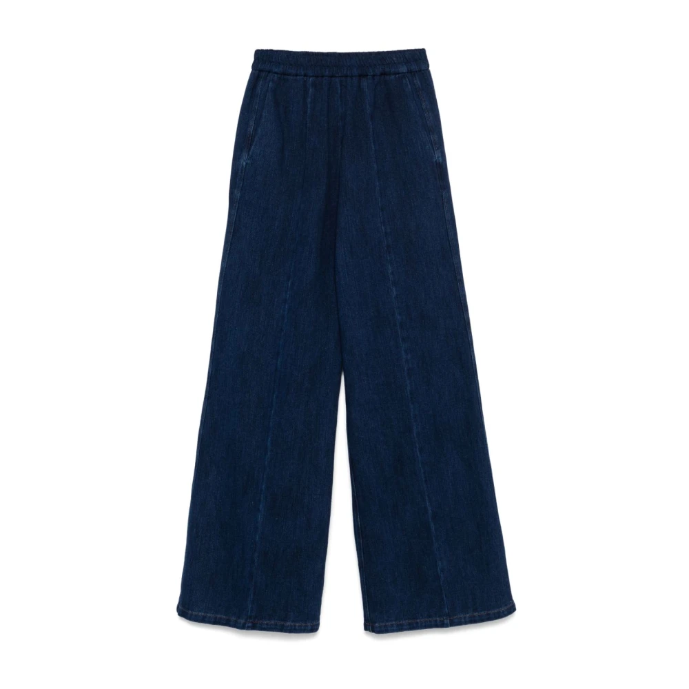 Forte Blauwe Elastische Taille Indigo Jeans Blue Dames