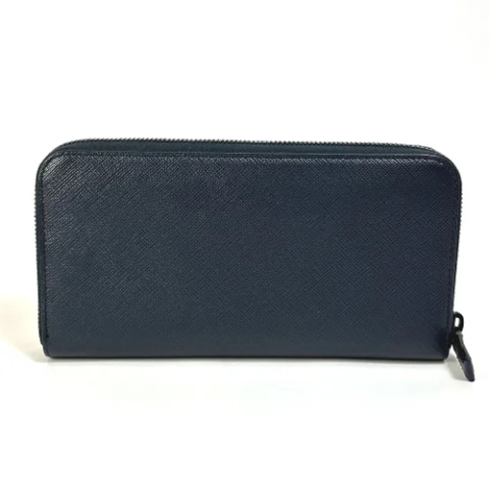 Prada Vintage Pre-owned Leather wallets Blue Dames