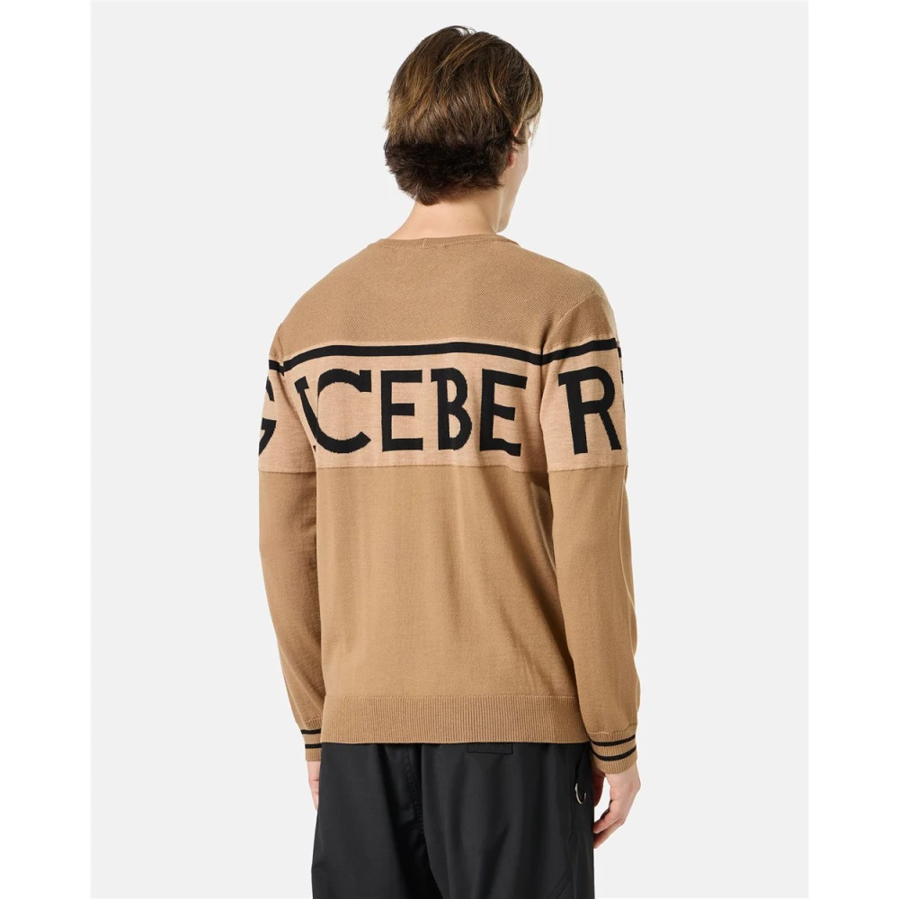 Iceberg Wollen trui met logo Beige Heren