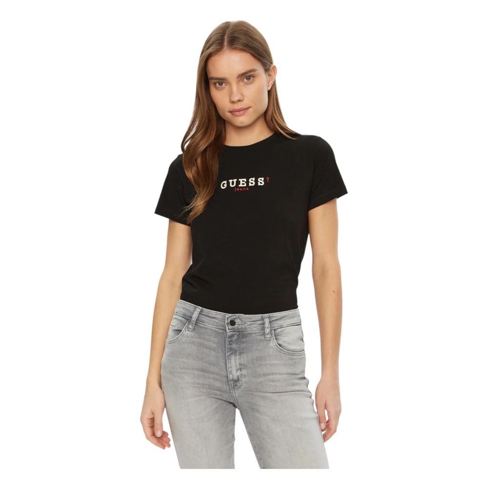 Guess Organisch katoenen dames T-shirt Regular Fit Black Dames