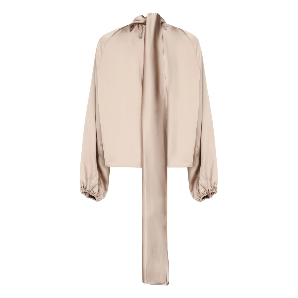 Andamane Chique Beige Blouse met Drop Opening Beige Dames