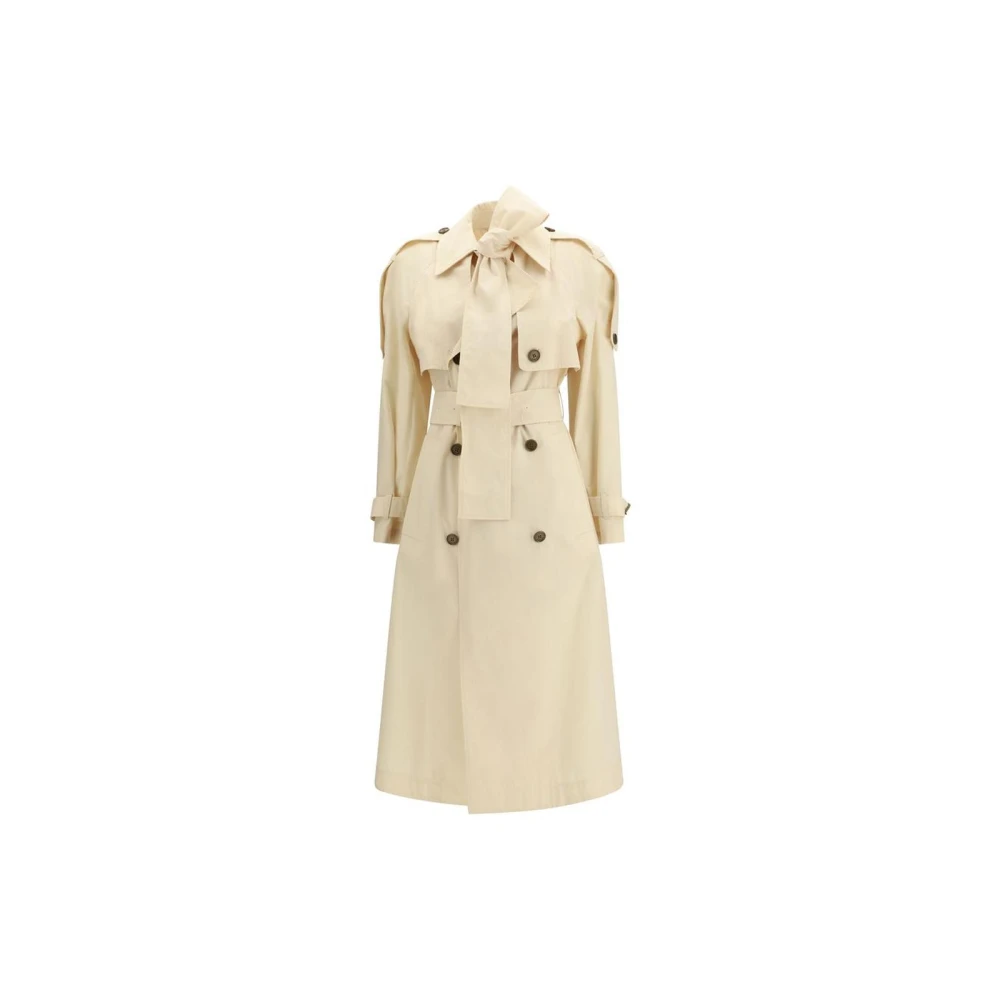 Burberry Women's Beige Polyester Trench Coat With Classic Design