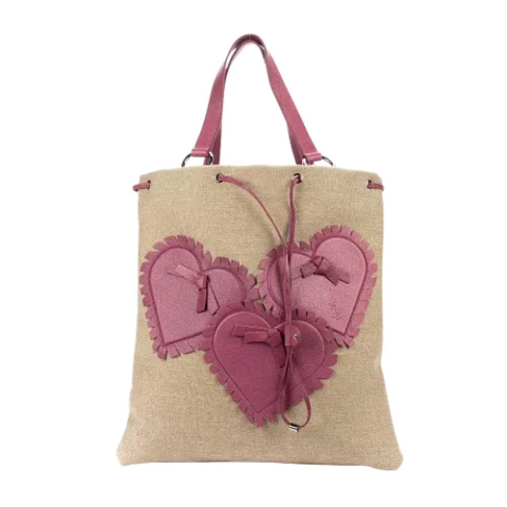Yves Saint Laurent Vintage Pre-owned Canvas handbags Pink Dames