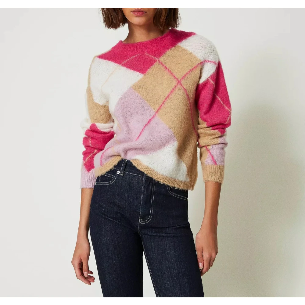 Twinset Jacquard Argyle Wollen Trui Multicolor Dames